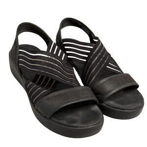 Skechers Yoga Foam Strappy Sandals US 7 EU 37 Black Textile Synthetic